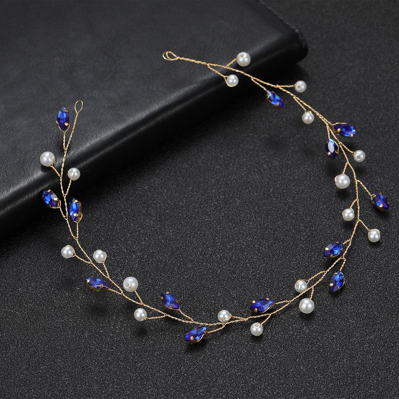 Gioielli da donna transfrontaliera da sposa albume di nozze occhio di cavallo diamante catena morbida fascia perla accessori per capelli fatti a mano_voghion.com