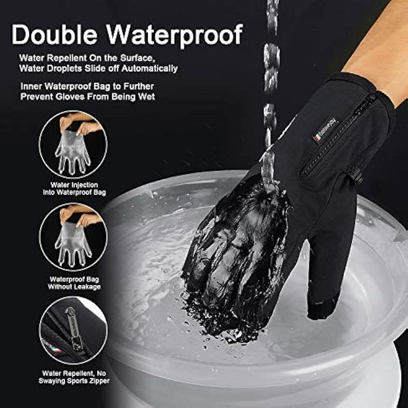 100 % wasserdichte Winterhandschuhe -30 °F, warm, winddicht, Touchscreen-Handschuhe für alle Finger, für Herren, Skifahren und Arbeiten im Freien_voghion.com