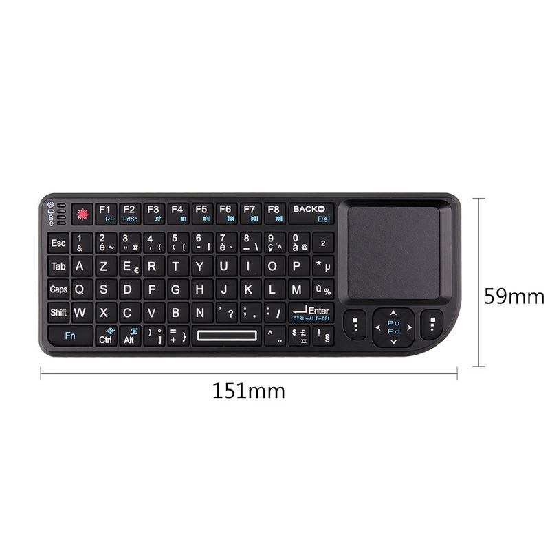 Backlit English Russian 2.4G Air Mouse Remote With TouchPad For Android TV Box PC Mini Wireless Keyboard_voghion.com
