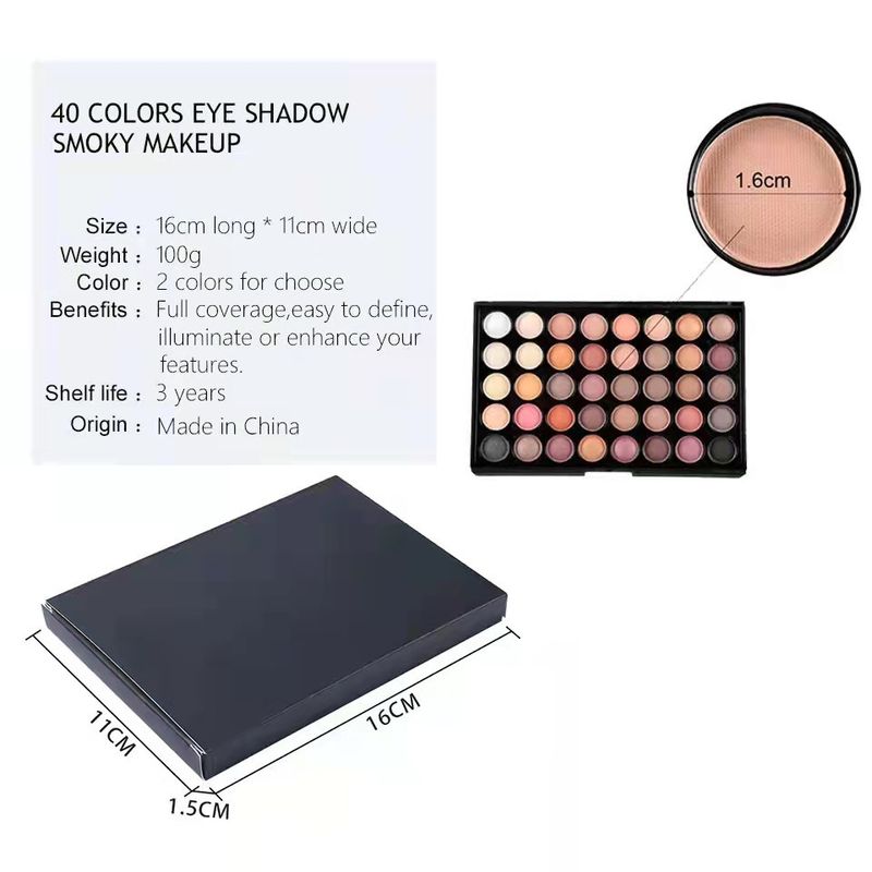 40 cores peroladas matte esfumaçadas cor terra pó não voador maquiagem modificação paleta de sombras combinadas_voghion.com