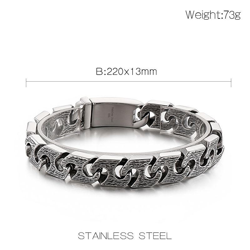 Herrenschmuck, Vintage, geometrisches Punk-Armband aus Titanstahl für Männer – minimalistisches Design, langlebig und stilvoll, Größen 7–11_voghion.com