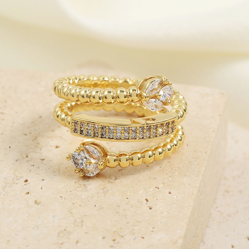 Anelli singoli estivi, nuovi anelli geometrici a foglia con micro intarsi in zircone, a spirale, personalità, gioielli di alta gamma._voghion.com