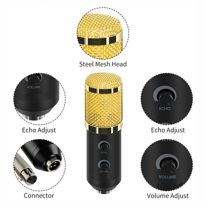 -F200FL USB mikrofon s stojalom za računalniški kondenzatorski studio, snemanje videa v karaoke formatu_voghion.com
