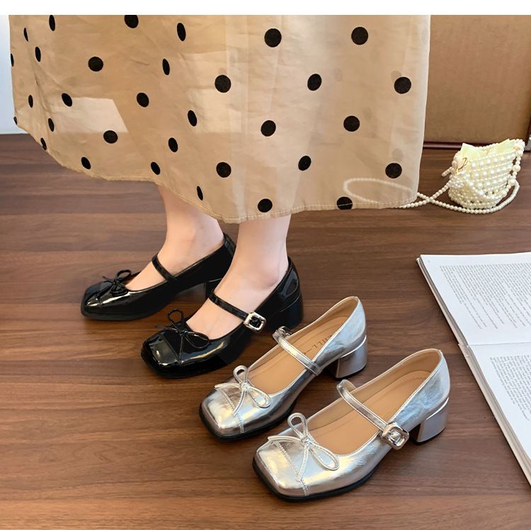Mary Jane Chunky Heel Square Toe Pumps Platform Women's Shoes 2025 Fall/Winter New Stylish Refined_voghion.com