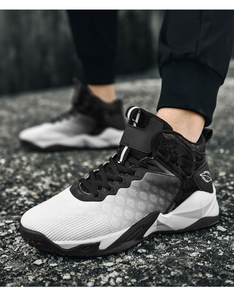 NIOHE Męskie codzienne wysokie buty do koszykówki na zewnątrz, cztery pory roku, praktyczne, profesjonalne buty sportowe_voghion.com