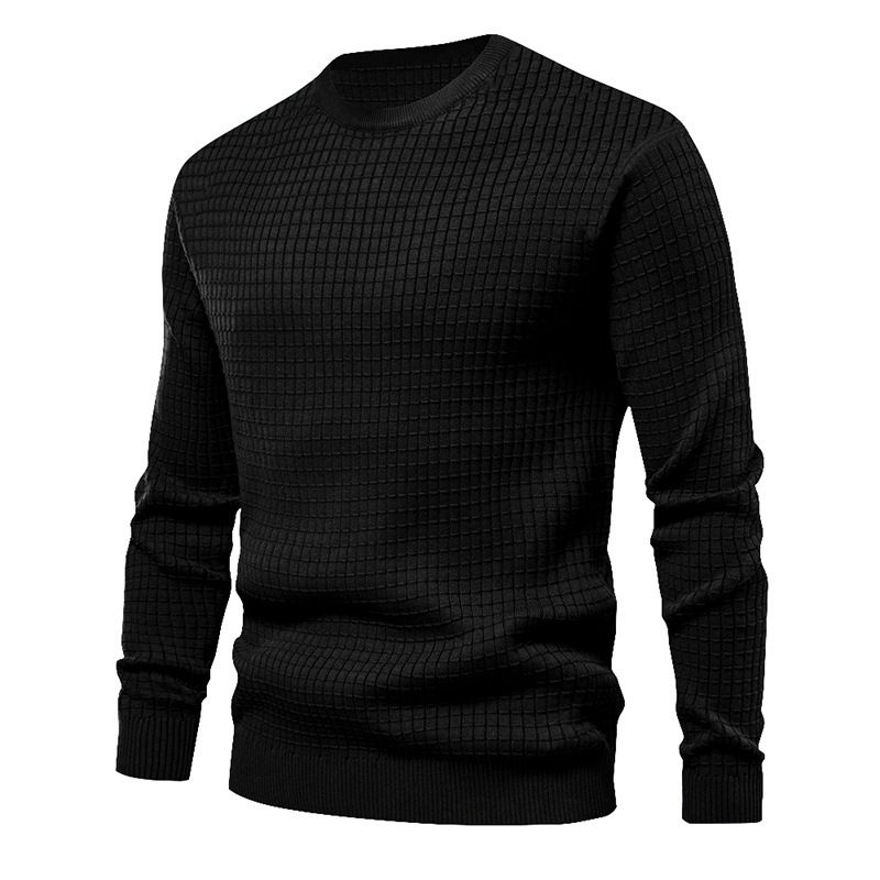 Maglione lavorato a maglia da uomo autunno e inverno da uomo, sottile, piccolo, quadrato, girocollo, sciolto, casual, a maniche lunghe, T-shirt da uomo_voghion.com