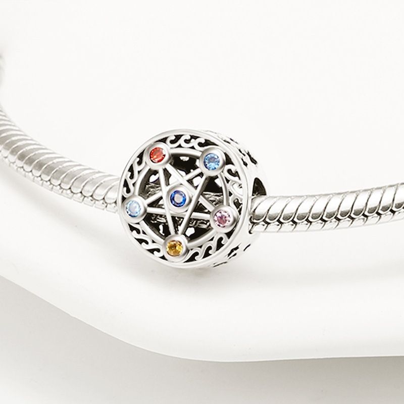 Braccialetto fai da te di lusso con perline a sei stelle in argento placcato in rame, per donna, regalo di compleanno per San Valentino_voghion.com