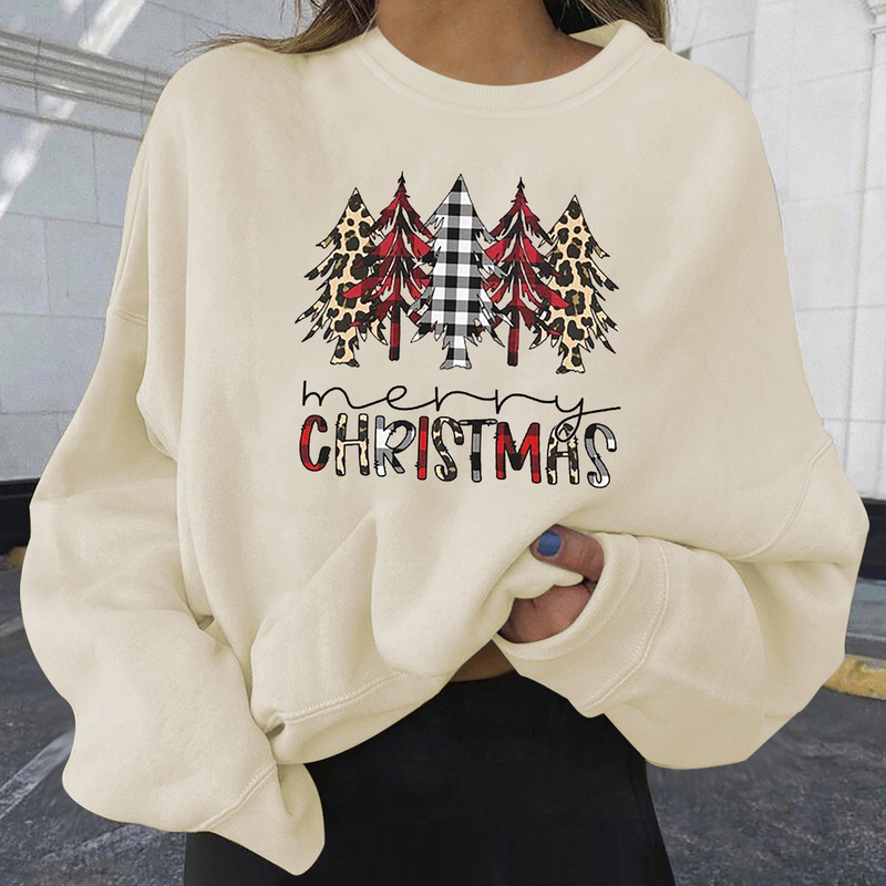 Weihnachten frauen kleidung Herbst und Winter Neue Stil Samt Heißer Verkauf Weihnachten Personalisierte Druck Mode Lose Sweatshirt Dropshipping_voghion.com