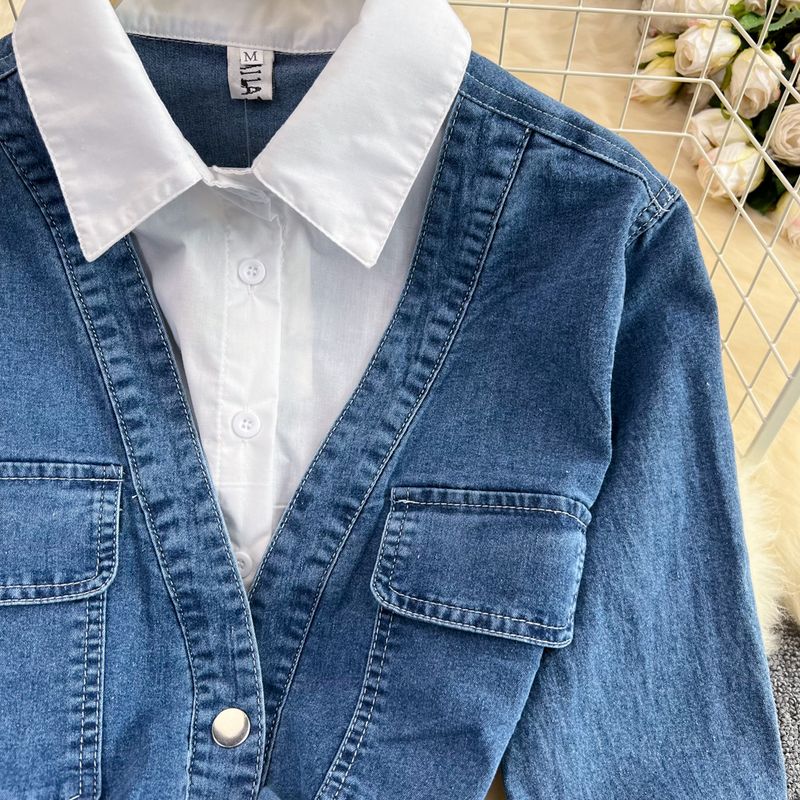 Nuova versione primaverile e autunnale dell'abito-camicia di media lunghezza da donna_voghion.com