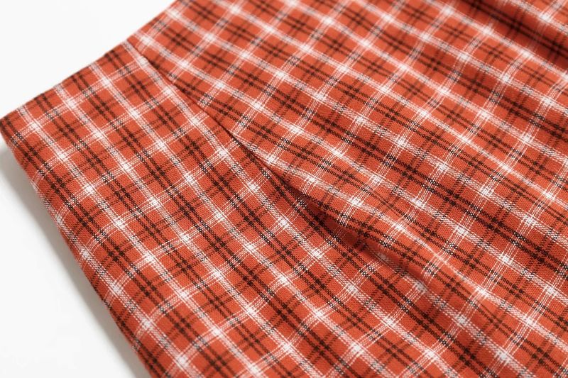 Mini gonna a fessura scozzese da donna alla moda, gonna sottile con cerniera a vita alta_voghion.com