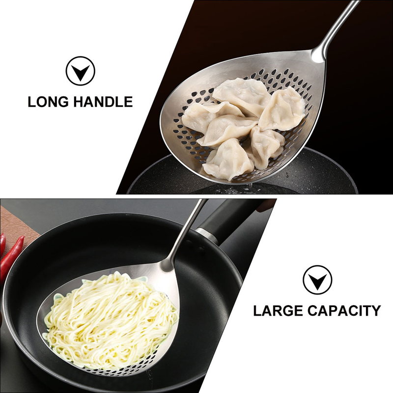 Cucchiaio per friggere cibo in acciaio inox Colino per pasta in metallo Cucchiaio da cucina_voghion.com