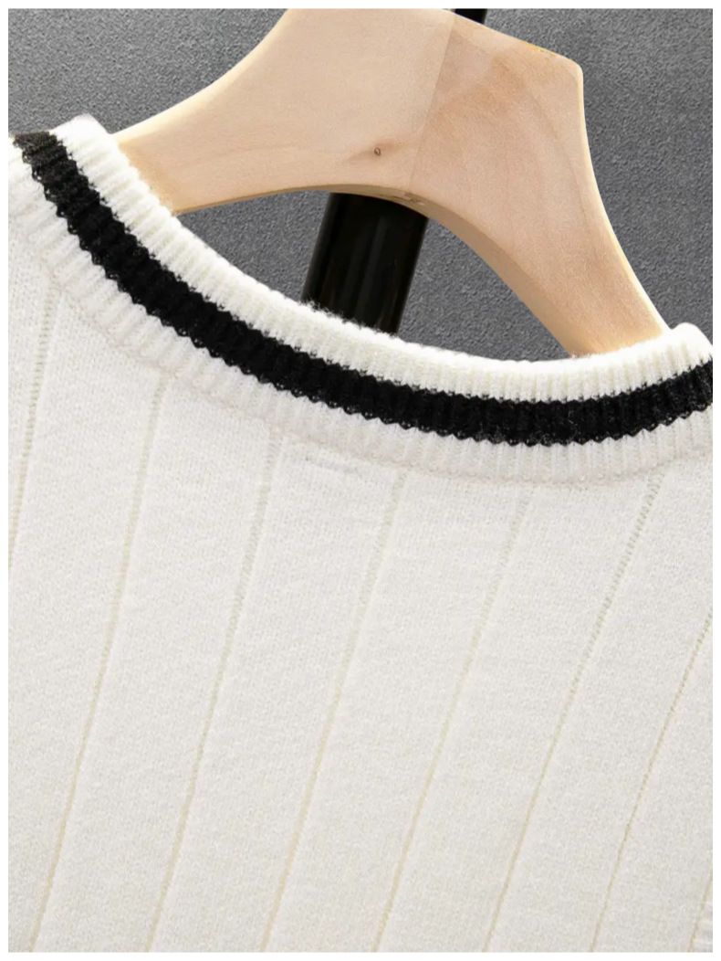 Heren V-hals mouwloos gebreid vest casual kabelpatroon trui voor de herfst Trendy mode_voghion.com