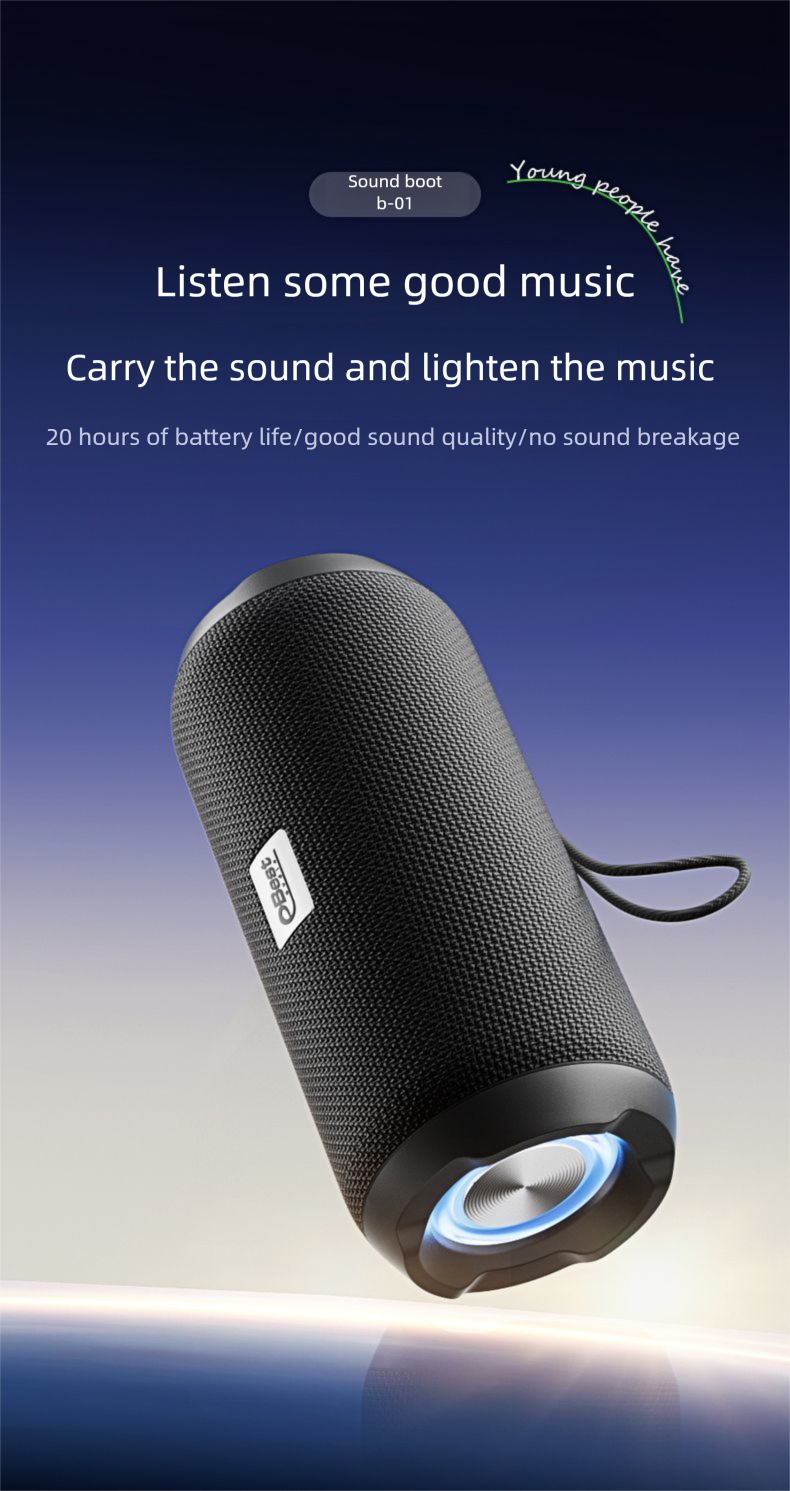 Altoparlante Bluetooth wireless, subwoofer di alta qualità, piccolo, portatile, per esterni, volume elevato, batteria a lunga durata, uso domestico_voghion.com