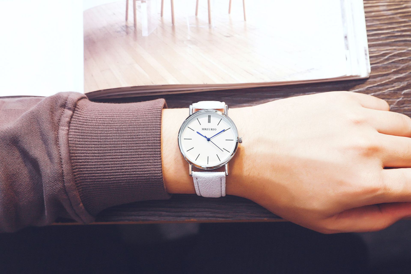 Nordic minimalist fashionable large dial men and women, car strap watch for students_voghion.com