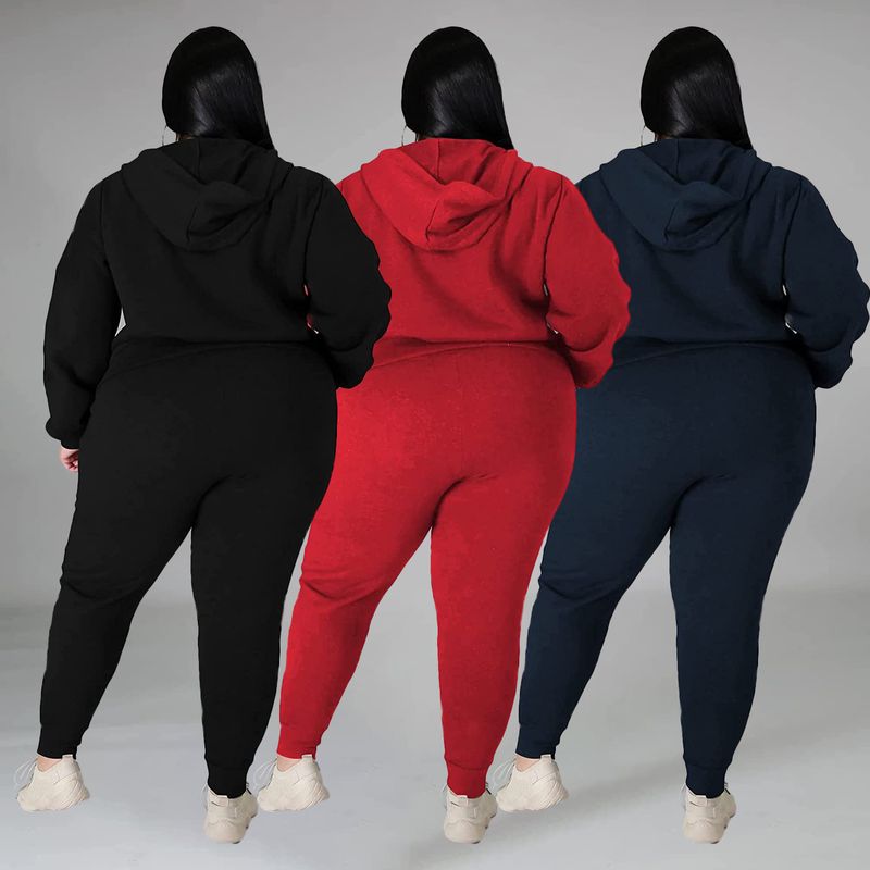 Vêtements pour femmes, Site indépendant, grande taille, mode femme, costume de sport décontracté, sweat-shirt, ensemble deux pièces_voghion.com