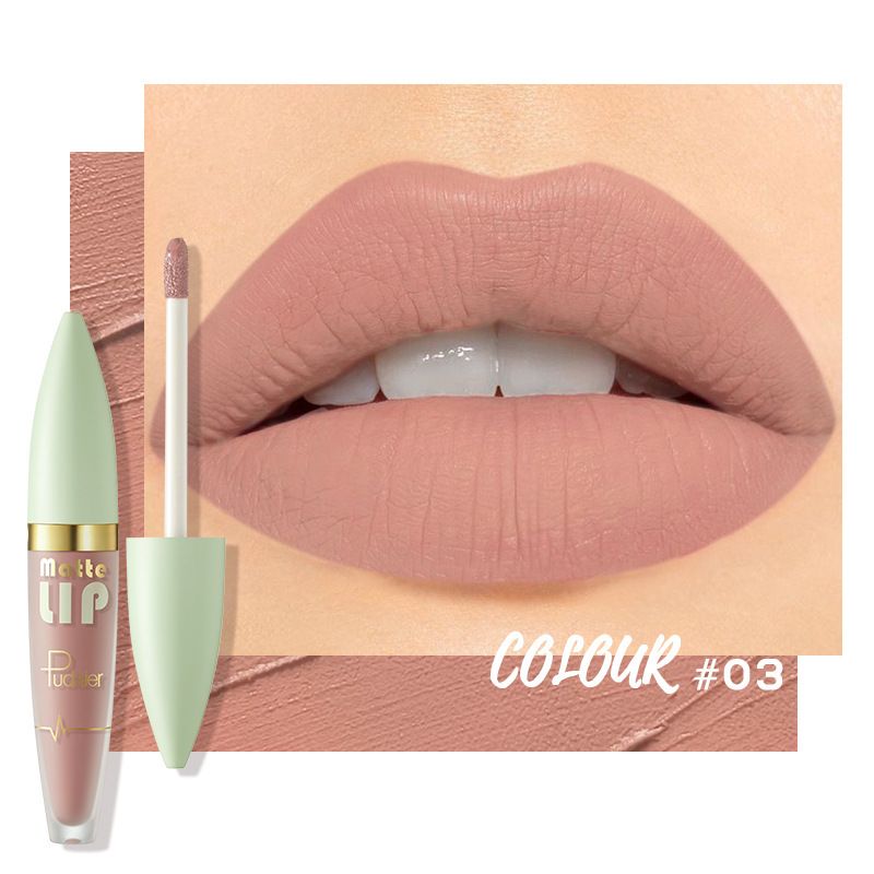 Pudaier Matte Plumper Glaze Liquid Lipstick Velvet Nude Gloss Lip Honey_voghion.com