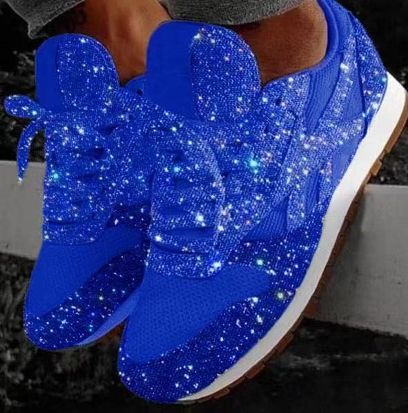 Zapatos deportivos para mujer 2021, nuevos zapatos de plataforma con lentejuelas, zapatos deportivos de suela gruesa con diamantes de imitación transpirables a juego para mujer, talla grande, comercio exterior_voghion.com