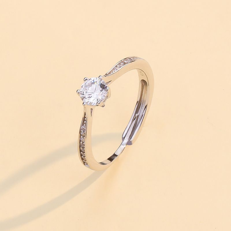 Anello in argento da donna, anelli di coppia a sei punte con moissanite e diamanti in stile coreano e giapponese, anello per proposta di matrimonio, regalo per_voghion.com