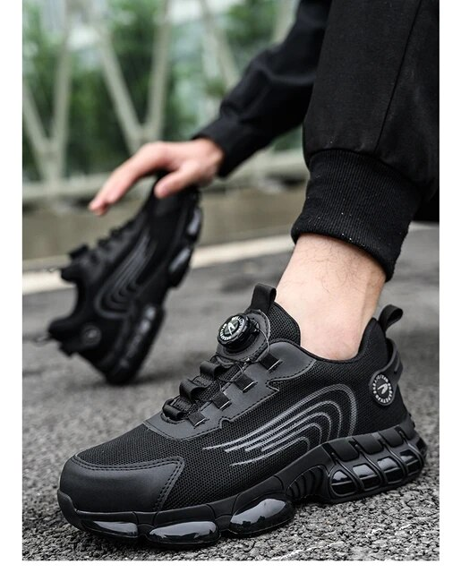 Rotating Button Safety Shoes Men Work Sneakers Indestructible Shoes Puncture-Proof Protective Shoes Work Boots Steel Toe Shoes_voghion.com