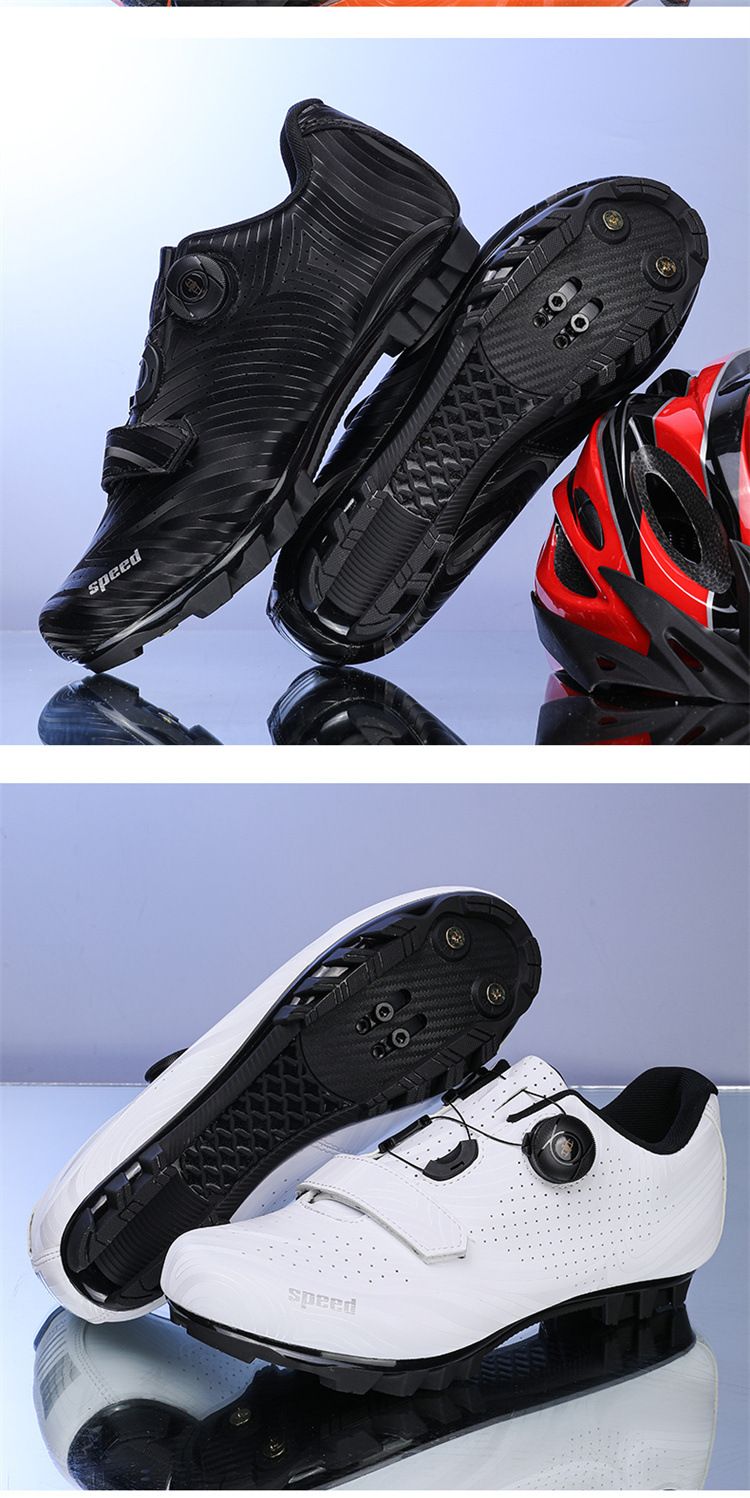 New Style Random Pattern Mountain Bike Cycling Shoes Road Bike Lock Shoes Hard Bottom Dynamic Cycling Shoes Bicycle Wide Bottom Shoes_voghion.com