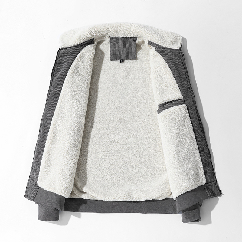 Neue Herren Winter mit Samtmantel Loose 2022 Cord Verdickte Lammfleece Baumwolljacke Sport und Freizeit Herren_voghion.com