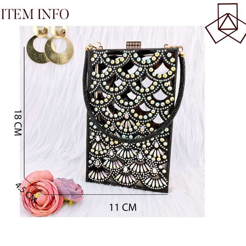 Scarpe da donna con tacco alto a punta cava in rete e pochette cava a squame di pesce Set di scarpe e borse da donna sexy e alla moda_voghion.com