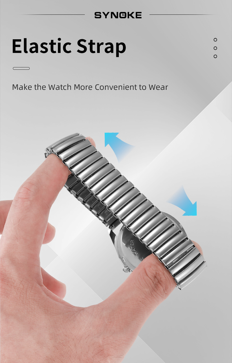 SYNOKE alloy spring with large font digital face senior quartz watch for men and women, simple and classic, best-selling_voghion.com