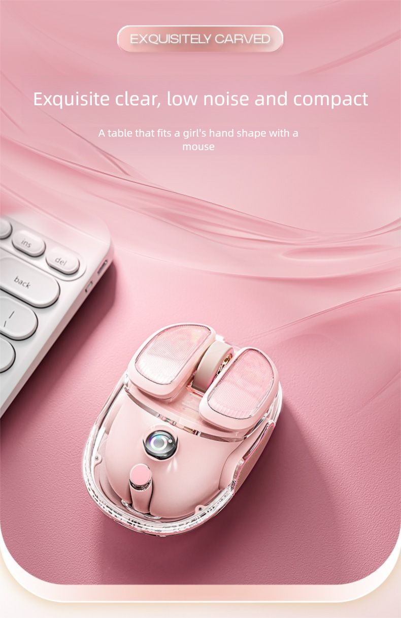 Forerunner Q9 Small Potato Transparent Wireless Mouse Bluetooth Dual Mode Rechargeable Silent For Women Office Gaming_voghion.com