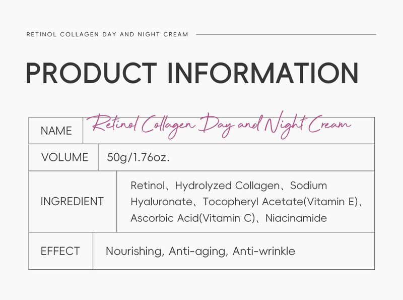 QUIYUM Retinol Collagen nappali és éjszakai krém 50 g angol hidratáló hidratáló krém_voghion.com