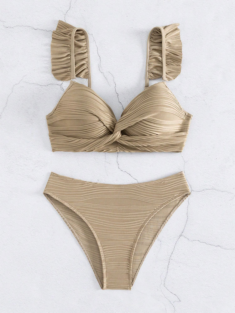 2024 Nuevo traje de baño de bikini de playa sexy con triángulo dividido y flash de color sólido_voghion.com
