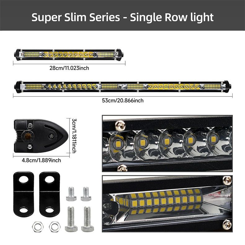 bil LED lång spotlight lastbil center nät ljus modifiering superstarkt starkt ljus off-road fordon takljus vitt ljus_voghion.com