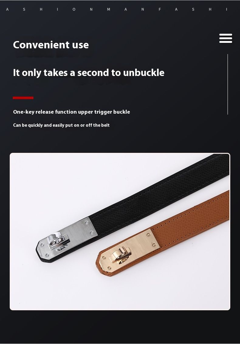 Neuer Gürtel, vielseitiger doppelseitiger Ledergürtel für Damen, verstellbare Schnalle, originales, zum Rock passendes Leder-Taillensiegel, Jeansgürtel_voghion.com