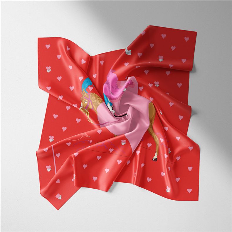 Bufanda cuadrada pequeña de 53 cm, regalo para mujer, edición coreana, nueva bufanda de amor, chal de seda estilo niña linda_voghion.com