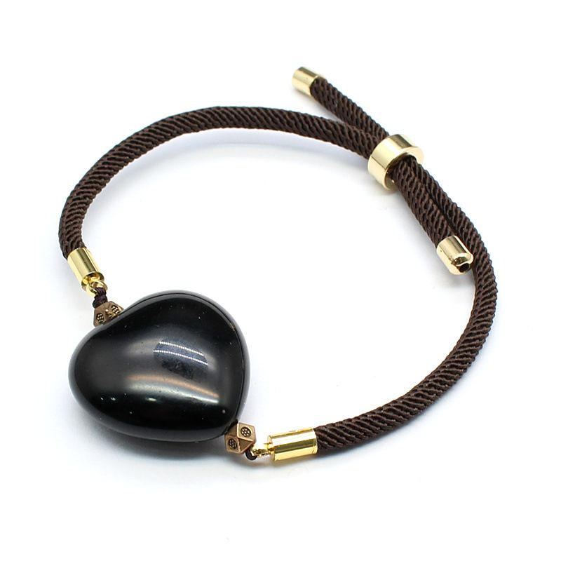Bracciale a forma di cuore in pietra naturale con ametista, intrecciato, regolabile, per coppie, stile personalizzato, gioielli per ragazze._voghion.com