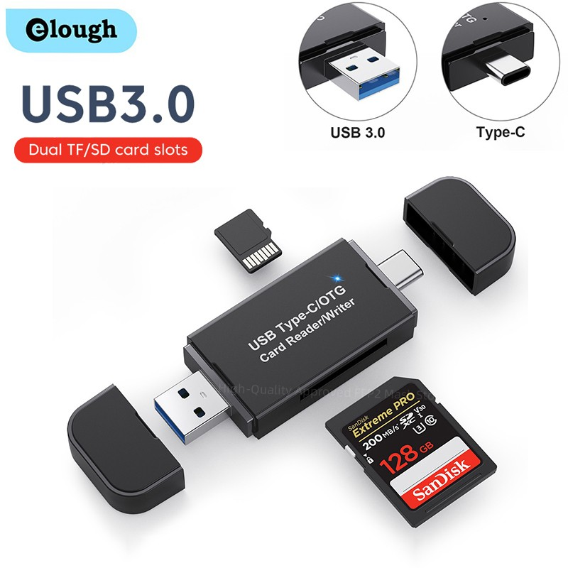 TF 2.0/3.0 - C típusú adapter PC-hez, laptopokhoz, USB, Micro SD, nagy sebességű, többfunkciós intelligens kártyához_voghion.com