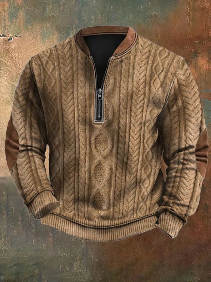 3D Men's Half Zipper Autumn Winter Print Sweatshirt_voghion.com