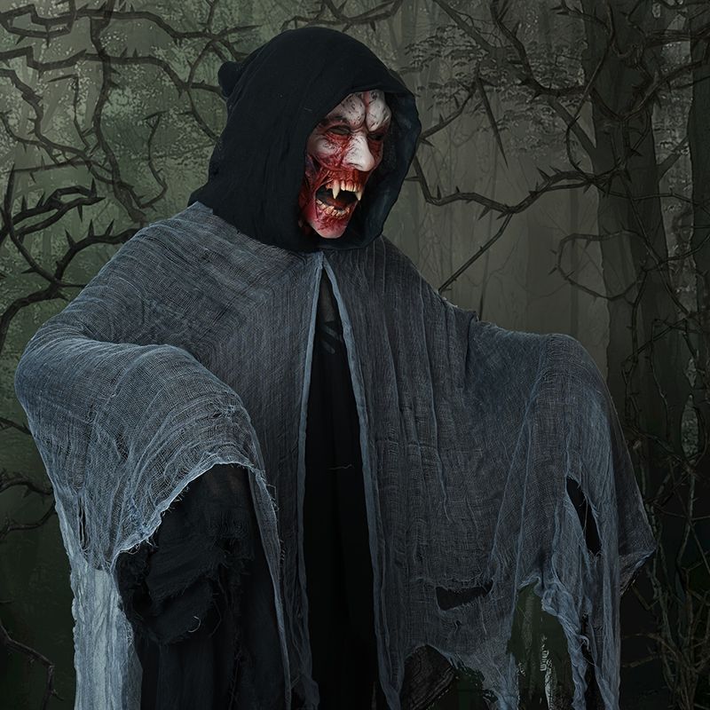 1pc Spooky Halloween Costume Cloak - Skeleton, Ghost, Zombie Themed Outfit with Mask and Accessories - Chamber of Secrets, and Haunted House Parties_voghion.com