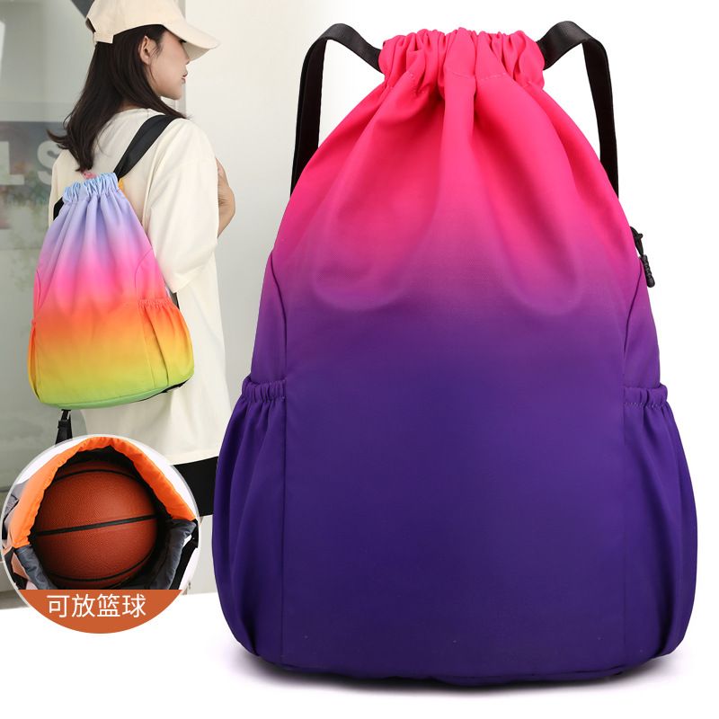 Casual Large Capacity Drawstring Backpack Training Outdoor Travel Bag Printed_voghion.com