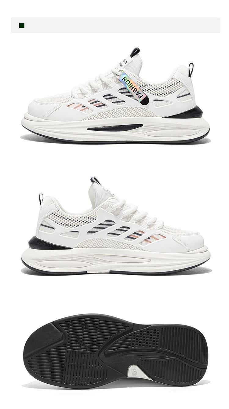 Sommer Neue Atmungsaktive Mesh Herren Trendy Vielseitige Dick-Sohle Sneakers Casual Board Dad Schuhe_voghion.com