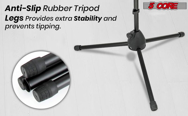 5 Core Tripod Mic Stand Floor 4Pcs Adjustable 18 To 72 Inches Sturdy Boom Arm Holder Microphone Stands Pedestal Para Microfono For Singing_voghion.com