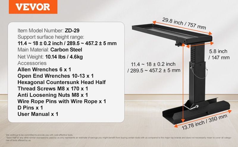 VEVOR Ladder Levler 29.8 L X 11.4-18 In H Support Surface Folding Stabilizer_voghion.com