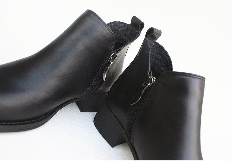 Export First Layer Cowhide All-Match Working Wear Ankle Boots_voghion.com