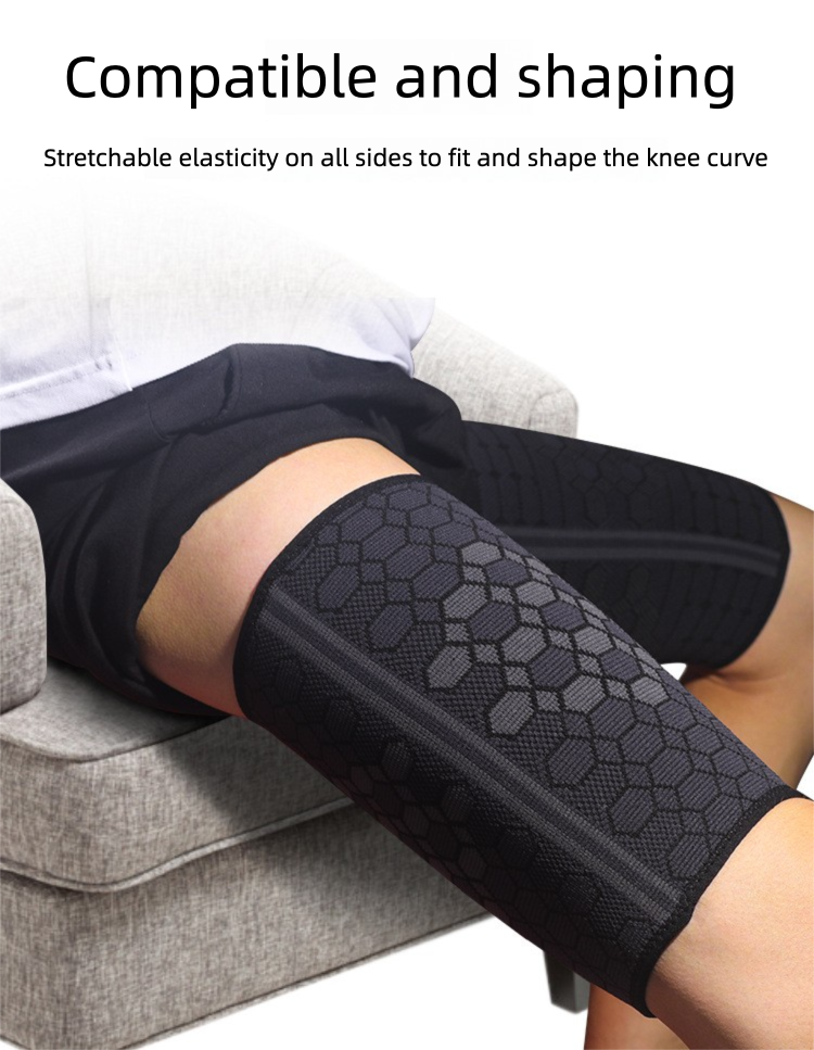 Protector deportivo de nailon de punto elástico de alta elasticidad para montar a caballo, baloncesto, fútbol, antitensión muscular en los muslos y piernas._voghion.com