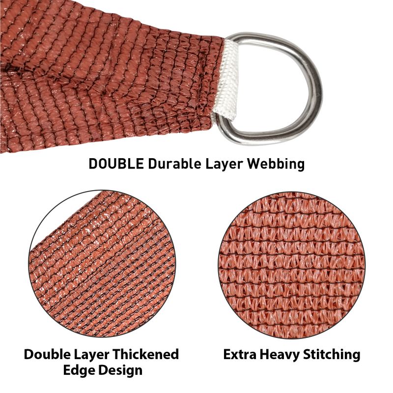 Artpuch Custom Size Rust Red Sun Shade Sail Triangle Canopy 185 GSM Durable Fabric UV Block Awning for Outdoor Patio Garden Backyard (Customized Avail_voghion.com