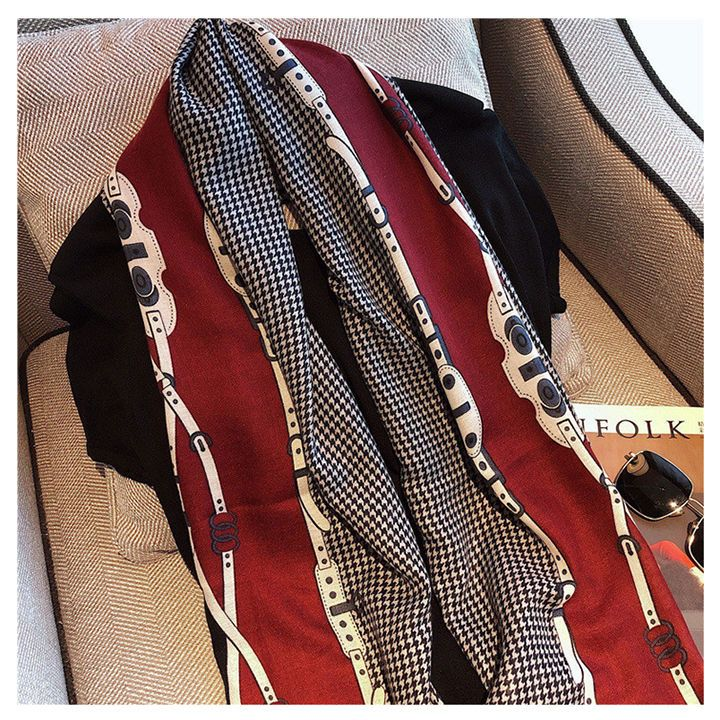 Cfnbharvest Brand Thousand Bird Plaid Schal Damen Herbst und Winter Vielseitiger Western-Schal aus Baumwolle und Hanf Multi_voghion.com