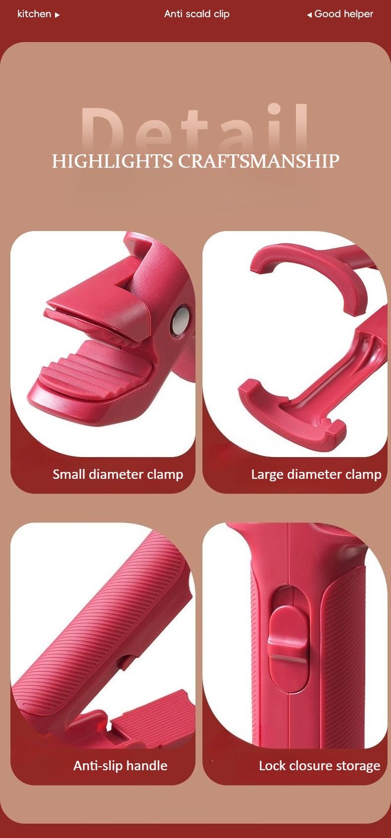 2-in-1 hitzebeständiger Verbrühschutzclip aus Silikon | Sicherer Schüsselgreifer und Küchenzange | Mehrzweck-Verbrühschutz-Silikongreifer_voghion.com