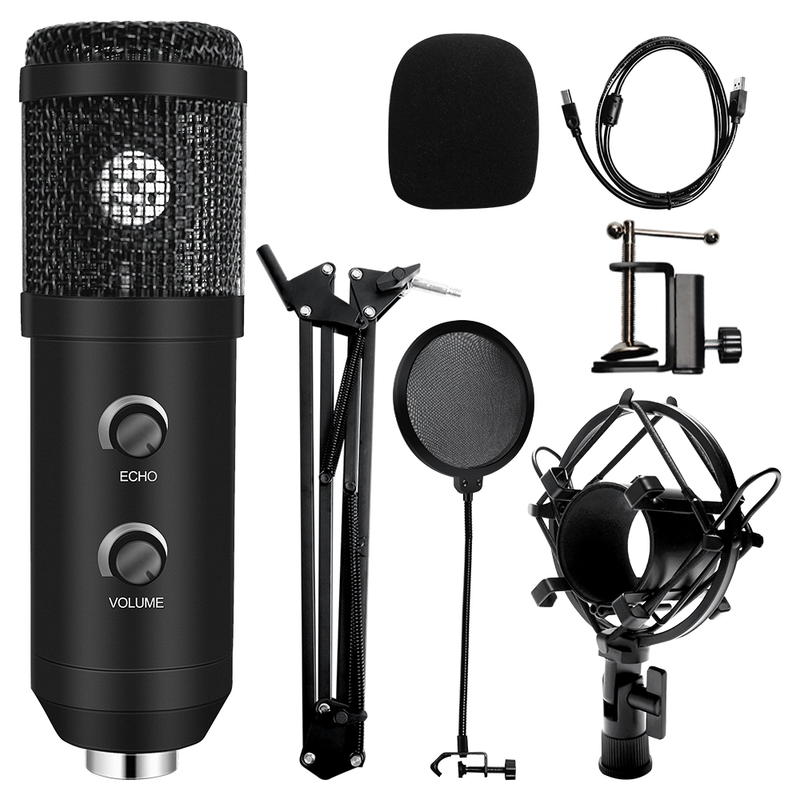 E20 PC-microfoon USB-microfoon met 6 inch ringlichtarmstandaard Professionele ringlichtstudiokit voor YouTube Video Popcast_voghion.com