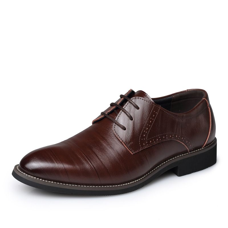 Suitable For All Seasons Genuine Leather Single Business Formal Wenzhou Men's Shoes Extra Large Size 46 47 48_voghion.com