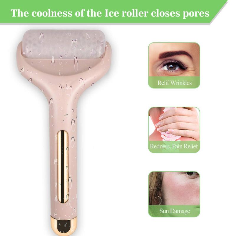 Pink Ice Roller,Face Roller Massager for Puffiness Relief Pain and Minor Injury,Beauty Products to Tighten Pores Whiten Skin_voghion.com