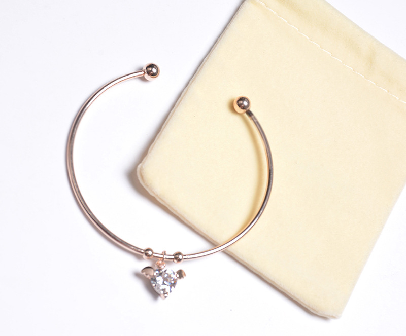 New Rose Gold Shrink Open Bracelet Women's Simple Versatile Wearing Hand Jewelry Small Heart Bracelet Direct Sales_voghion.com